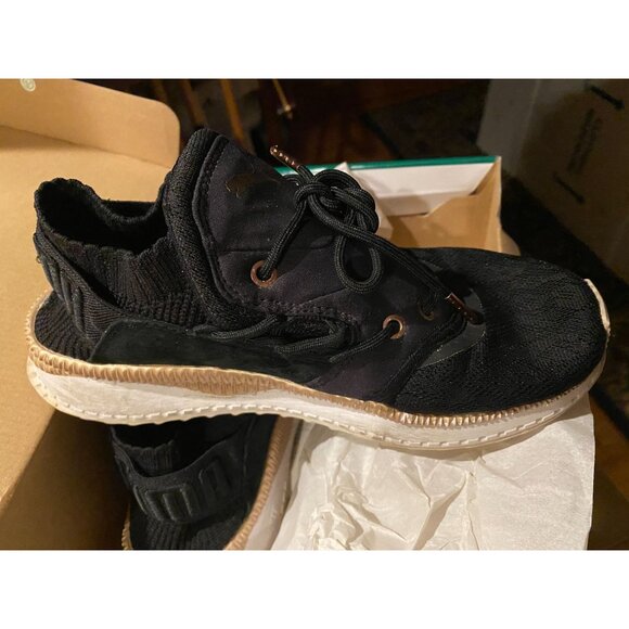 PUMA Tsugi Shinsei Metallic Black Rose Gold Running Shoe Women sz 8 - Picture 3 of 9